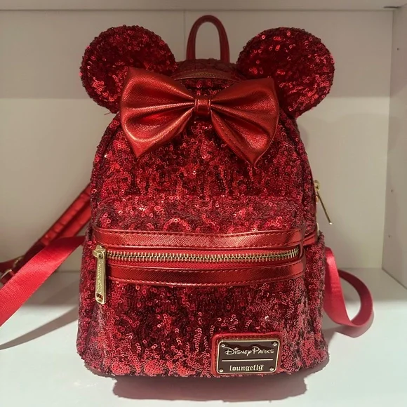 Loungefly | Bags | Loungefly Red Sequin Backpack With Ears  display picture 1